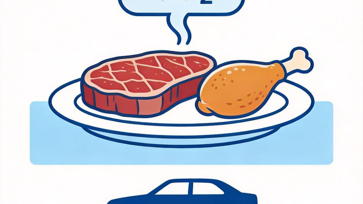 肉类碳足迹计算器 - 饮食碳排放与等效里程插图