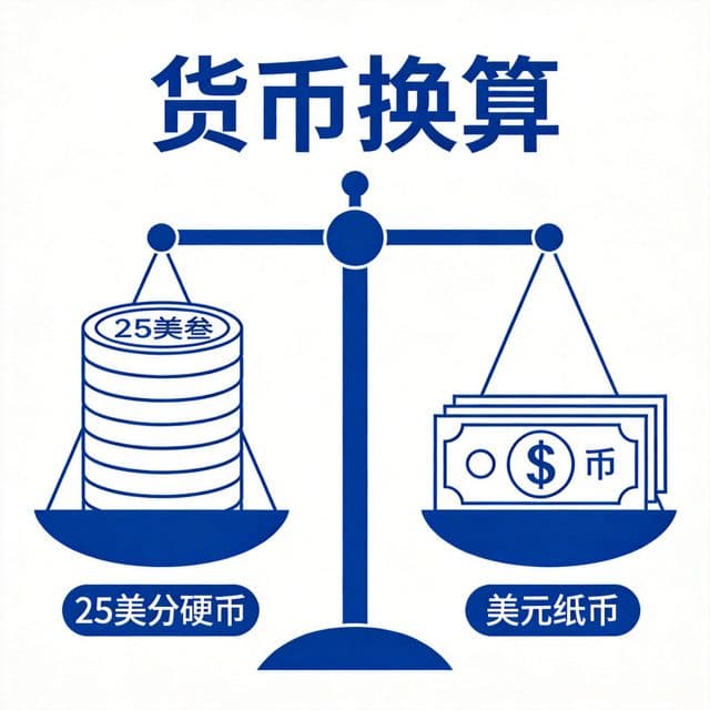 25美分硬币计算器 - quarters转美元换算插图